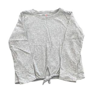 Crewcuts Knit Tie Front Long Sleeve Shirt